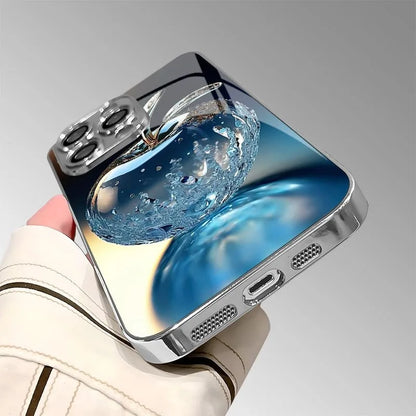 Coque Crystal Water Drop pour  iPhone 17 16e 16 15 14 13 12 Mini 11 Pro XS Max XR X 8 7 6 Air Plus Tempered Glass Cover
