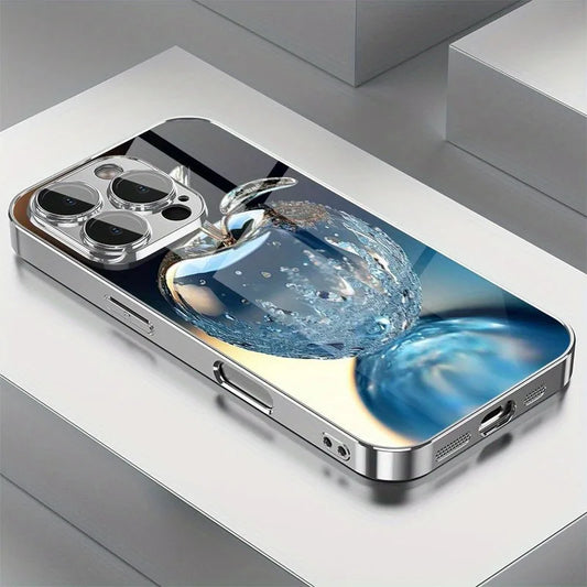 Coque Crystal Water Drop pour  iPhone 17 16e 16 15 14 13 12 Mini 11 Pro XS Max XR X 8 7 6 Air Plus Tempered Glass Cover